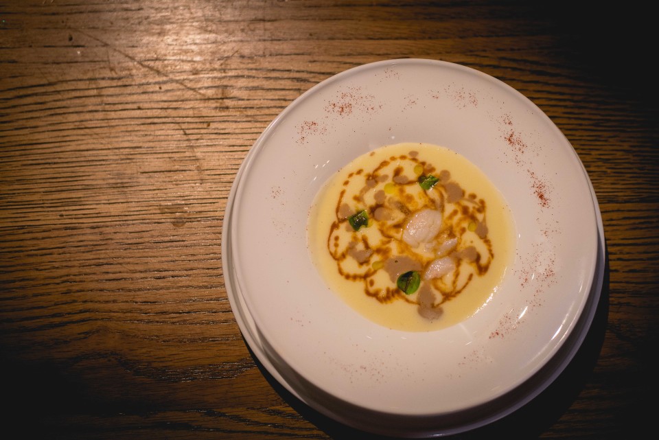 La crema parmentier con gambero